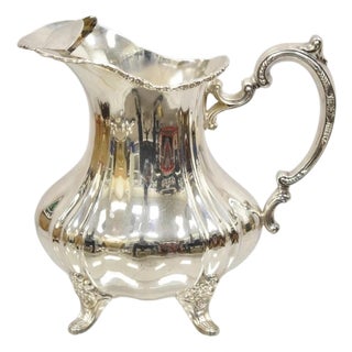 Vintage Lancaster Rose by Poole 401a Epca Silver Plated Water Pitcher For Sale