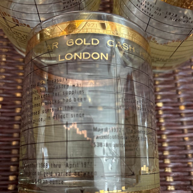 Mid-Century Modern 1950's Rare Cera Stock Market Low Ball Glasses -Set of 6 For Sale - Image 3 of 3