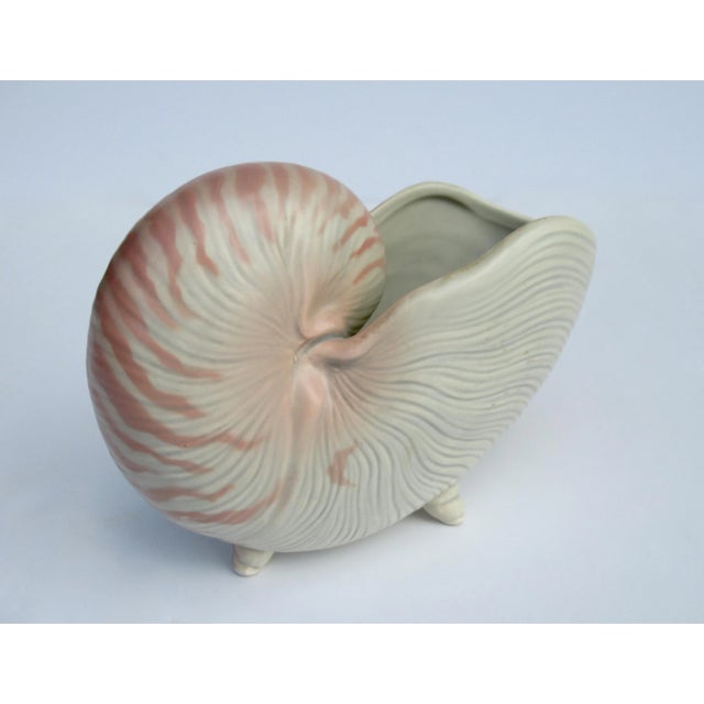 Ceramic Vintage C1970's Fitz & Floyd Footed Porcelain Ceramic Nautlius Decorative Planter, Accent Piece For Sale - Image 7 of 13