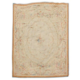 Cream Aubusson French Rug - 12′7″ × 16′3″ For Sale