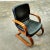 Vintage Black Leather Armchair For Sale - Image 3 of 8
