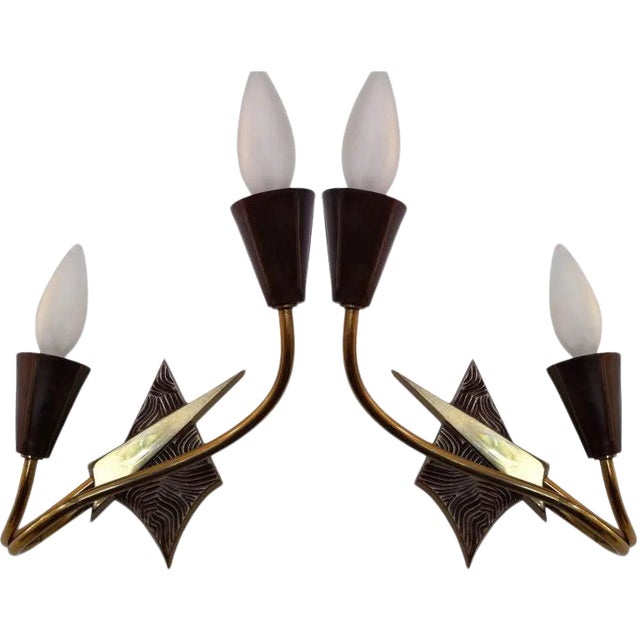 Pair of French 1970s Appliques or Sconces For Sale