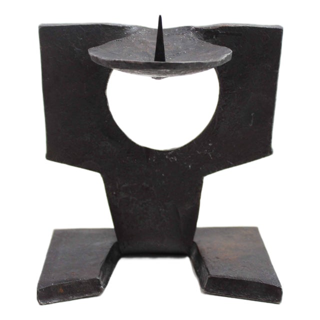 Brutalist Iron Candleholder, 1960s For Sale