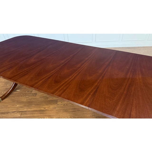 Traditional Georgian Style Mahogany Double Pedestal Dining Table by Leighton Hall - Showroom Sample For Sale - Image 10 of 16