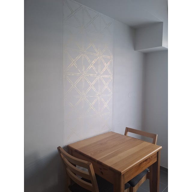 Not Yet Made - Made To Order New Handmade Wallpaper With Metallic Geometric Pattern on Paper-Textile Runo For Sale - Image 5 of 6