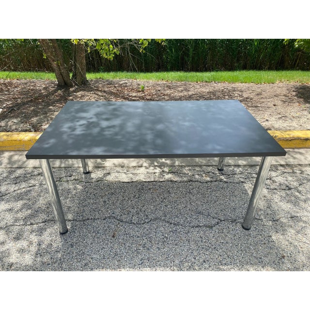 Postmodern Italian Formica and Chrome Dining Table 1970s For Sale - Image 4 of 10