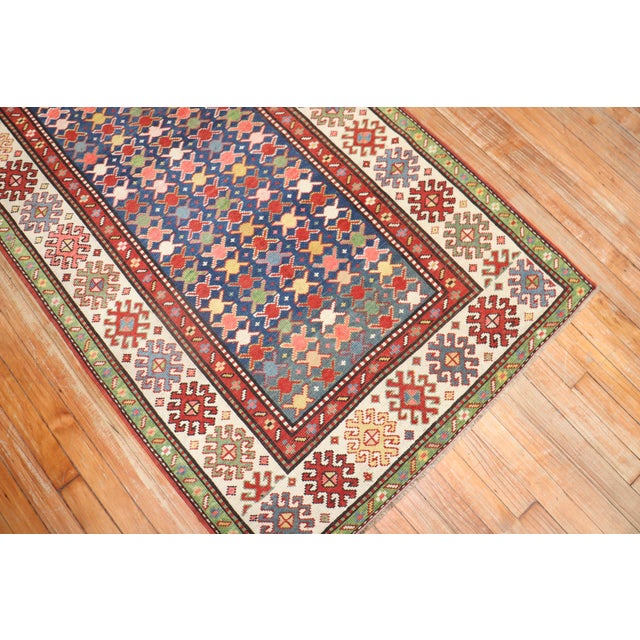Early 20th Century Caucasian Kuba Small Antique Runner - 3'4" x 7'6" For Sale - Image 5 of 18