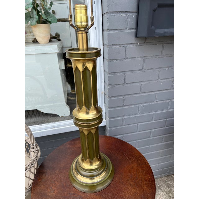1950s Mid-Century Green and Gold Accent Lamp For Sale - Image 4 of 6
