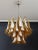 Murano Italian Murano Chandelier, Mazzega Style – 36 Lattimo Amber Glass Petals For Sale - Image 4 of 11