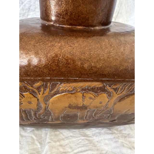 1980s Vintage Pair of Ceramic Bronze Elephant Table Lamps For Sale - Image 5 of 10