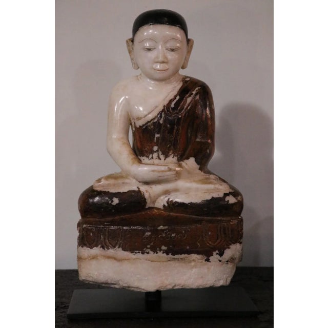 Metal Alabaster Seated Disciple For Sale - Image 7 of 7