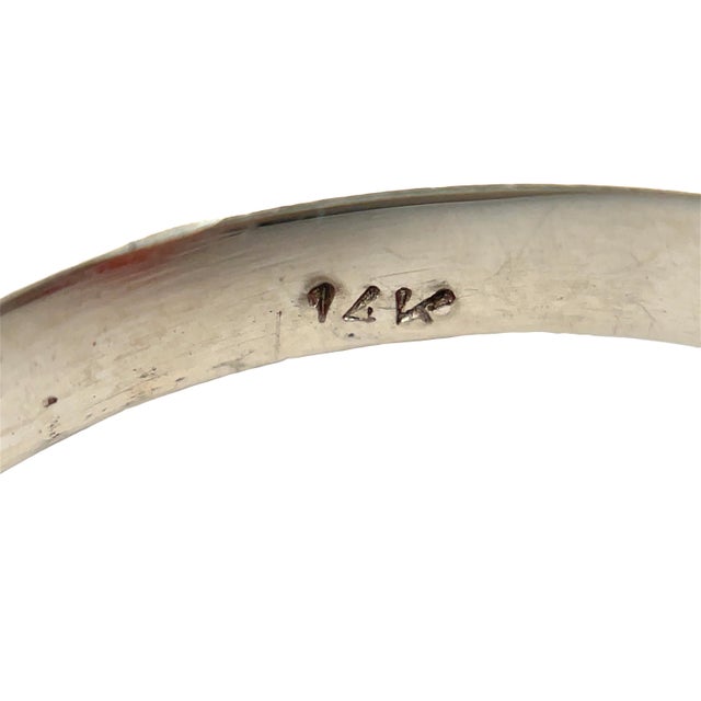 Early 21st Century 18k White Gold Marquise Cut Aquamarine Ring, Size 6 For Sale - Image 5 of 5