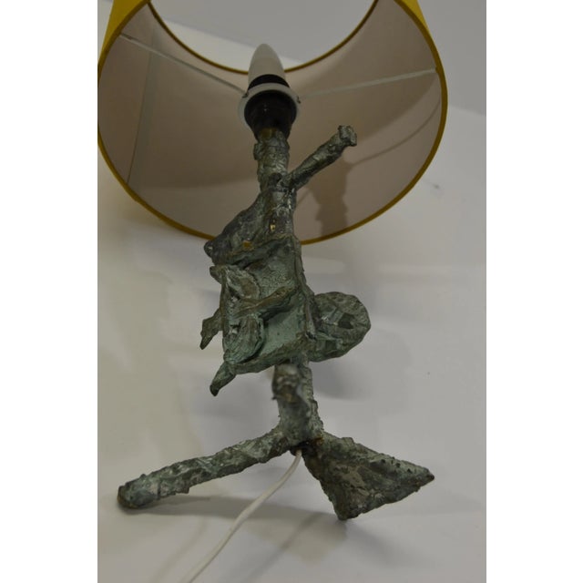 Brutalist Bronze Table Lamp by Arnold d'Altri, 1950s For Sale - Image 6 of 8