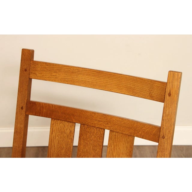 Wood Stickley Mission Collection Harvey Ellis Oak Rocking Chair For Sale - Image 7 of 12