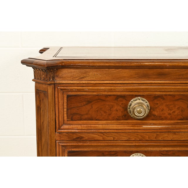 Karges French Regency Louis XVI Burled Walnut Triple Dresser or Credenza For Sale - Image 9 of 15