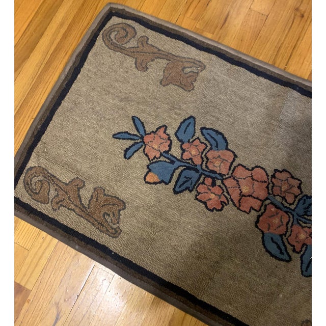 1900s, Handmade Antique American Hooked Rug 2.3' X 4' For Sale - Image 4 of 6