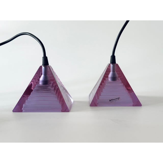 Pyramid Pendant Lights by Paolo Piva for Mazzega, Italy, 1980s, Set of 2 For Sale - Image 10 of 10