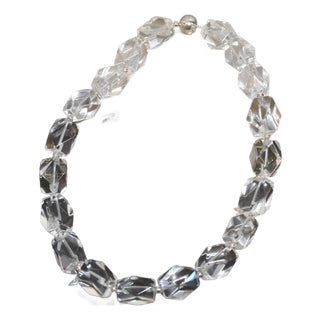 Sterling Silver Paola Valentini Rock Crystal Chunky Nugget Necklace For Sale
