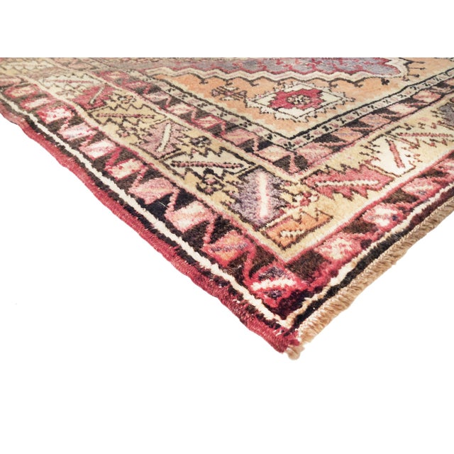 Traditional Pasargad Home Antique Sivas Coral Wool Area Rug, 3' 8'' X 6' 1'' For Sale - Image 3 of 3