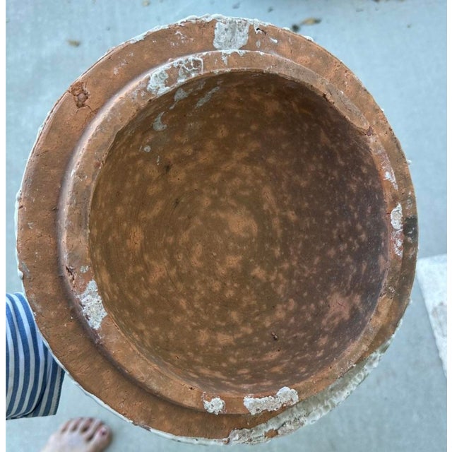 White Pair of 19th Century French Terracotta White Urns For Sale - Image 8 of 12
