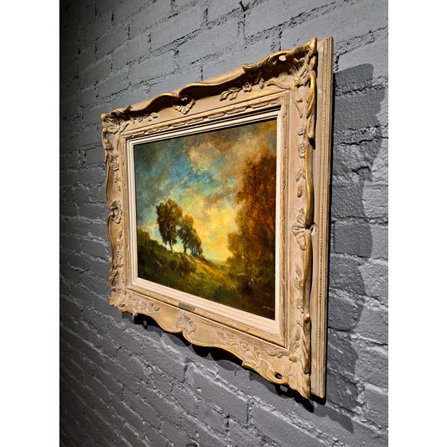 Robert Crannell Minor–Landscape at Sunset–19th Century American Tonalist Oil Painting For Sale - Image 10 of 11