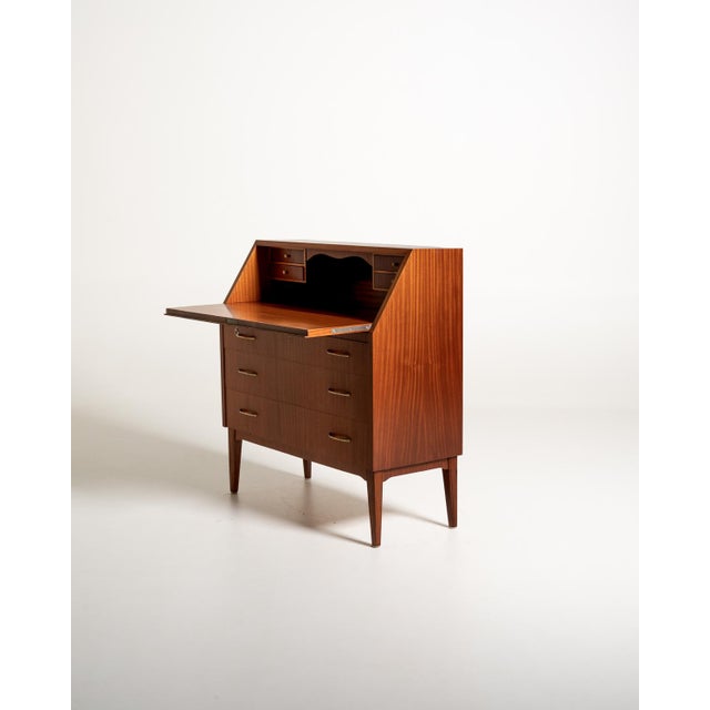 Scandinavian Mahogany Secretaire, 1960s For Sale - Image 3 of 12