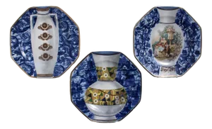 Plates with the Motive of Holland Porcelain by Inese Brants, 2000s, Set of 3