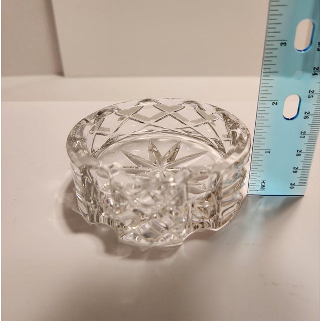 Vintage Cut Crystal Signed Rogaska Individual Catchall Dish, Ashtray or Dresser Ring Tray For Sale - Image 9 of 9