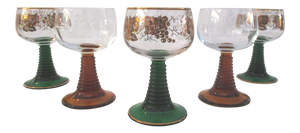Mid-Century Roemer Wine Glasses, S/5