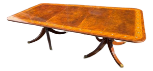 Vintage Large 2 Leaf Baker Dining Table Federal Style.
