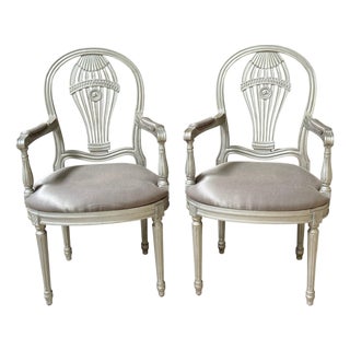 Pair Maison Jansen Silverleaf 'Montgolfier' Hot-Air Balloon Arm Chairs For Sale
