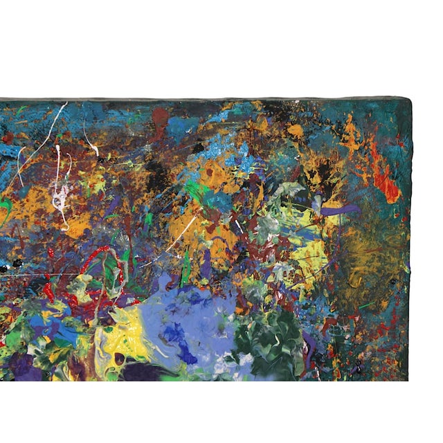 Large abstract field painting signed - looks like "Hugh Oliver", and dated 2007, entitled "Death Valley Earthquake" ....