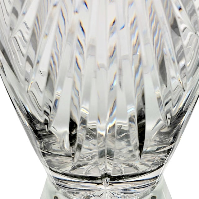 Late 20th Century Vintage Crystal Clear Industries Atrium 9” Vase Floral 24% Lead Cut Crystal Poland For Sale - Image 5 of 7
