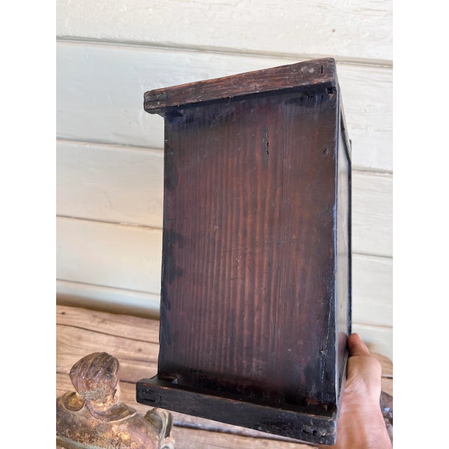 Fine 19th Century Polychrome Painted Carved Chinese Immortal Deity in the Large Wood Throne For Sale - Image 12 of 12