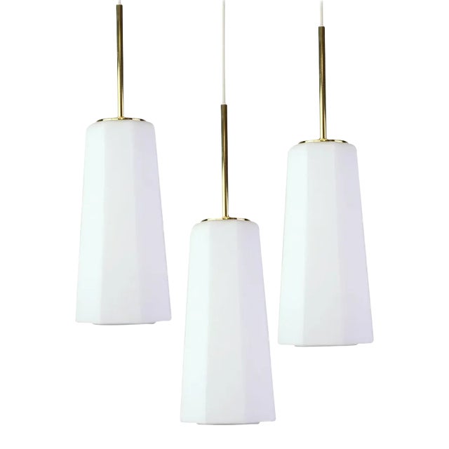 Opal Glass Pendants from Limburg, Germany, 1970s For Sale