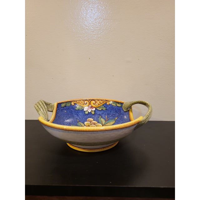 Italian 1990s Deruta Italy Serving Bowl Vessel For Sale - Image 3 of 12