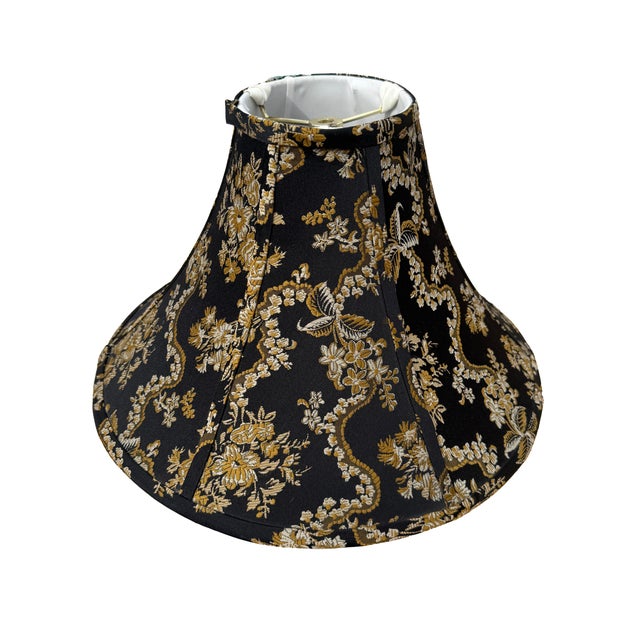 Mid 20th Century Pagoda Style Black & Gold Chinoiserie Lamp Shade, Hollywood Regency For Sale - Image 4 of 6