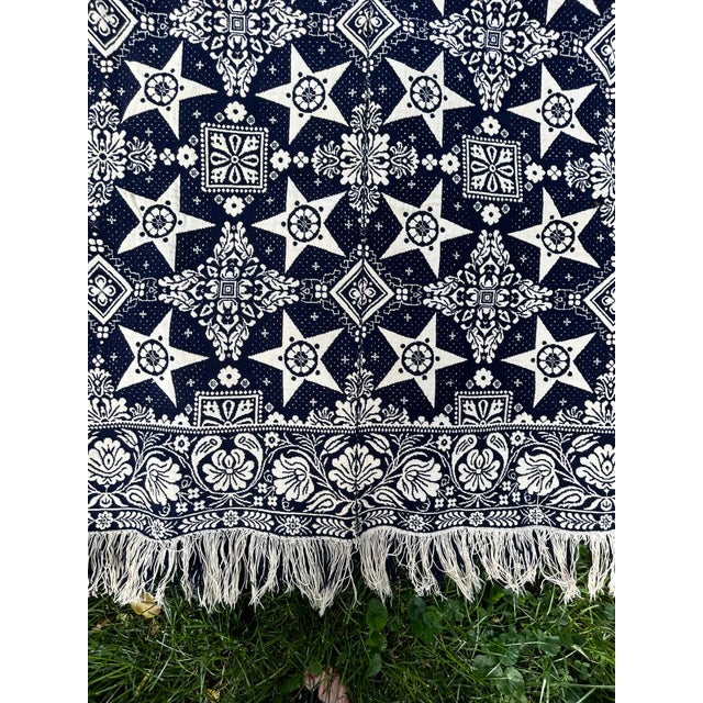 18th Century Hand Loomed Wool Coverlet For Sale - Image 4 of 5