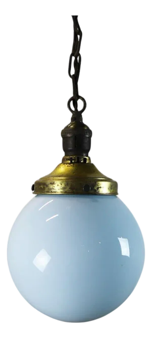1930s Art Deco Milk Glass Pendant Light