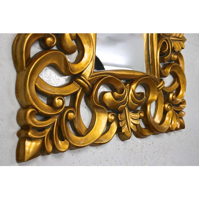 Florentine Gilt Lacquered Wall Mirror, Italy, 1970s For Sale - Image 13 of 18