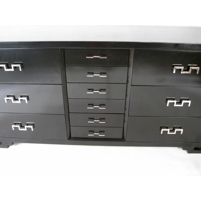 Mid-Century Black Laquered Sideboard Dresser For Sale - Image 4 of 6