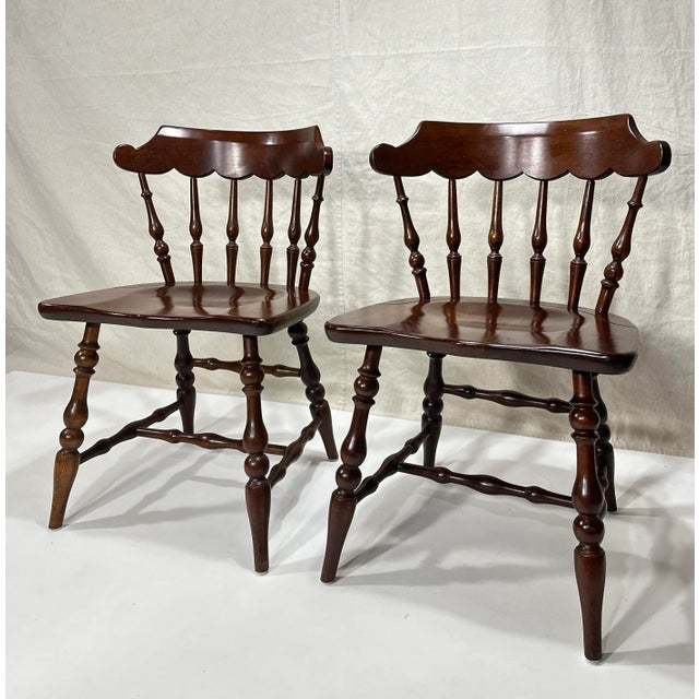 1940’s Colonial Revival Scallop Back Windsor Chairs For Sale In Atlanta - Image 6 of 14