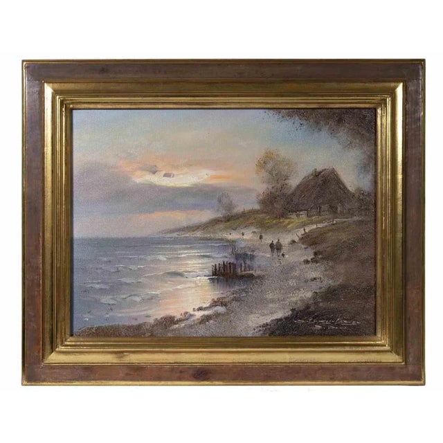 Evening Atmosphere on the coast is an original painting realized by Dieter Lukas-Larsen (1936 - 2001) in the late 20th...