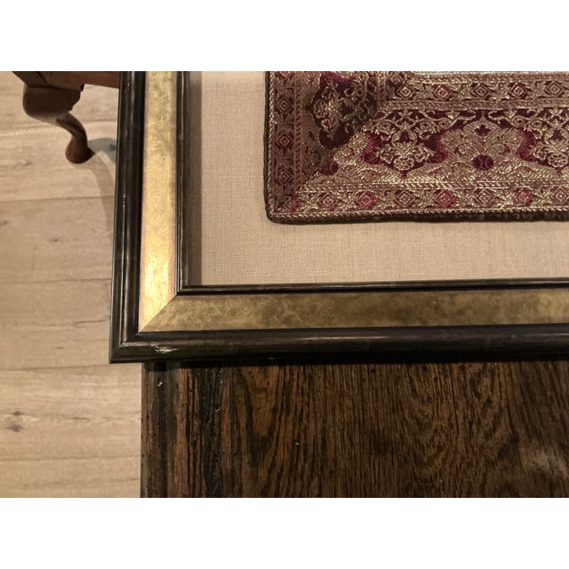 Indian Vintage Framed Pair of Exotic Tapestries For Sale - Image 3 of 14