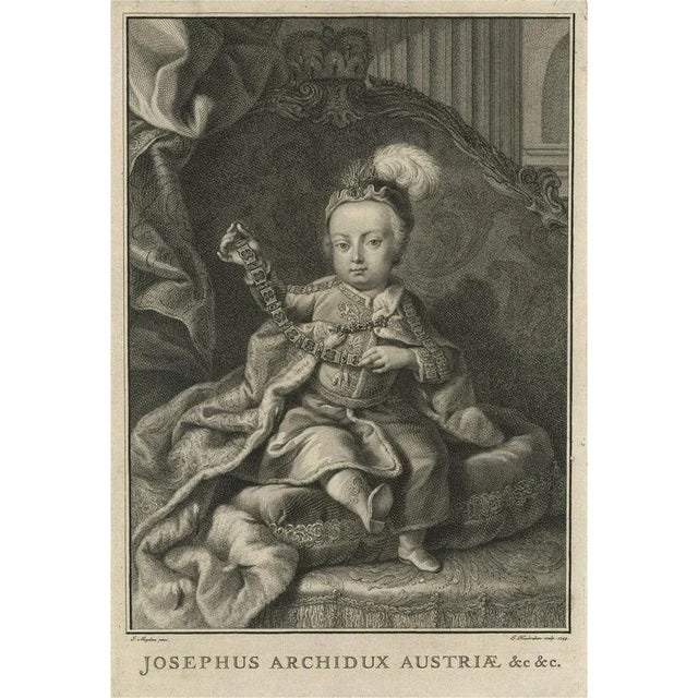 Mid 18th Century After Maydens, Holy Roman Emperor Joseph I, Ruler of the Austrian Habsburg Monarchy, 1743, Print For Sale - Image 5 of 5