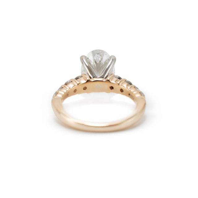 14k Yellow Gold 3.81ctw Oval Lab Grown Diamond Accented Engagement Ring, Size 5 For Sale In Houston - Image 6 of 8