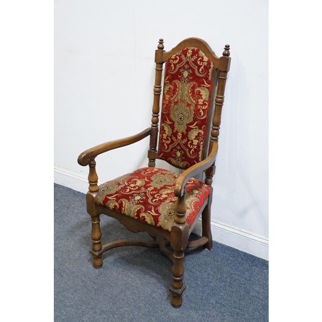 English Thomasville Furniture Kenilworth Collection Solid Oak English Tudor Style Dining Arm Chair 860-951 For Sale - Image 3 of 10