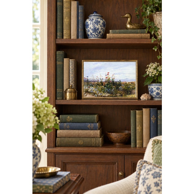 Bunny Williams Home 1830s Vintage Wildflower Coastal Landscape Art Print by Andrew Nicholl - 12" X 8" For Sale - Image 4 of 8