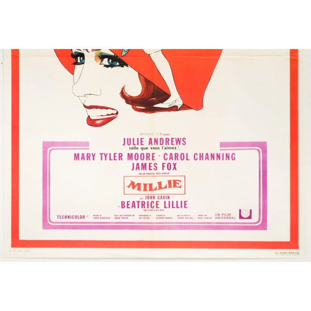 Illustration 1967 Original French Movie Poster - Millie (Julie Andrews) For Sale - Image 3 of 6
