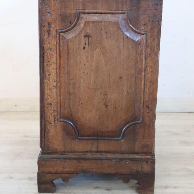 Wood Antique Walnut Nightstand with 3 Drawers, 1600s For Sale - Image 7 of 17